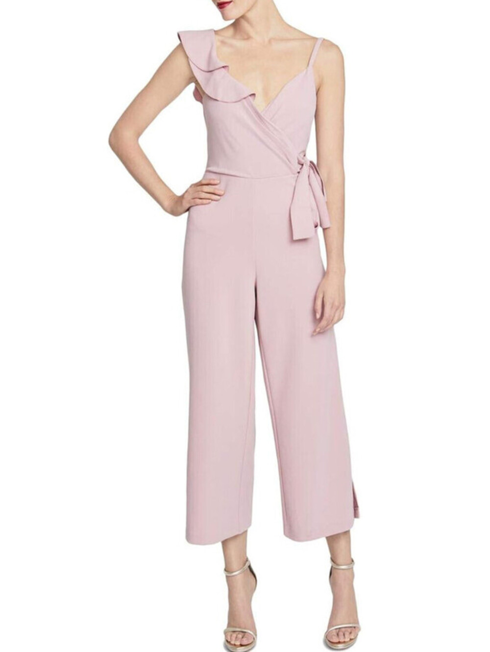 Rachel Roy Reed Wrap Women's Jumpsuit, Mauve Pink, Size XS